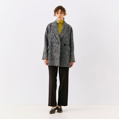 予約商品11月下旬以降順次お届け】グレンチェックシャギー ミドル