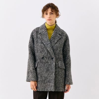 予約商品11月下旬以降順次お届け】グレンチェックシャギー ミドル