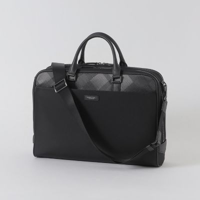 ＜BLACK LABEL CRESTBRIDGE (Men)＞ナイロンコンビカルゼシャドークレストブリッジチェックビジネスブリーフ