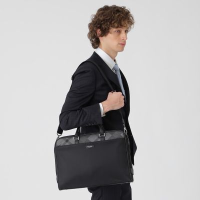 クレストブリッジチエックブリーフ(メンズビジネスバッグ) ナイロンコンビカルゼシャドークレストブリッジチェックビジネス