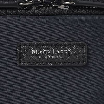 ブラックレーベルクレストブリッジ ボディバッグ ナイロン×レザー 黒 ナイロンコンビカルゼシャドークレストブリッジチェックビジネスボディ