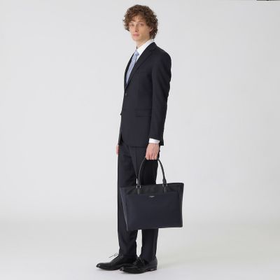 ナイロンコンビカルゼシャドークレストブリッジチェックビジネストート