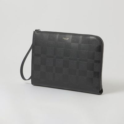 エンボスチェックスクエアクラッチバッグ | BLACK LABEL CRESTBRIDGE