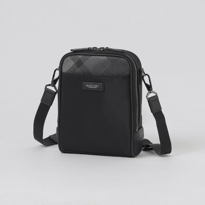 ＜BLACK LABEL CRESTBRIDGE (Men)＞ナイロンコンビカルゼシャドークレストブリッジチェックビジネスミニクロスボディバッグ