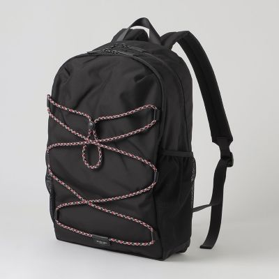 美品✨ブラックレーベルクレストブリッジ リュック チェック レザー ブラック クレストブリッジチェックドローコードバッグパック | BLACK LABEL