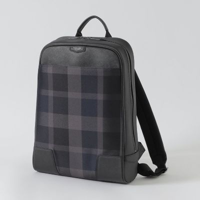 一部店舗限定】トーナルクレストブリッジチェックバックパック | BLACK