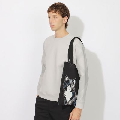 WEB・一部店舗限定】クレストブリッジチェックキャットニットバッグ