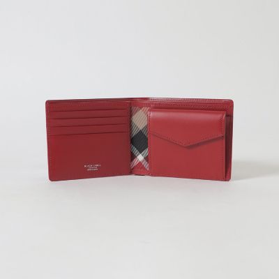 バイカラークレストブリッジチェック2つ折りウォレット | BLACK LABEL