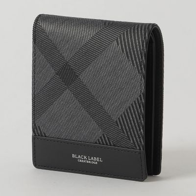 ＜BLACK LABEL CRESTBRIDGE (Men)＞カルゼシャドークレストブリッジチェック２つ折りウォレット