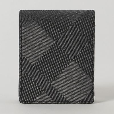カルゼシャドークレストブリッジチェック2つ折りウォレット | BLACK