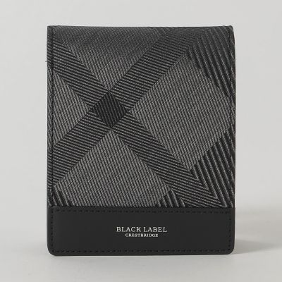 カルゼシャドークレストブリッジチェック2つ折りウォレット | BLACK