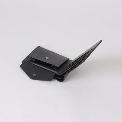 クレストブリッジチェックステッチ2つ折りウォレット | BLACK LABEL