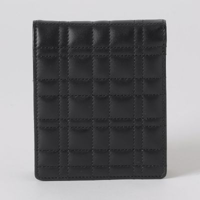 クレストブリッジチェックステッチ2つ折りウォレット | BLACK LABEL