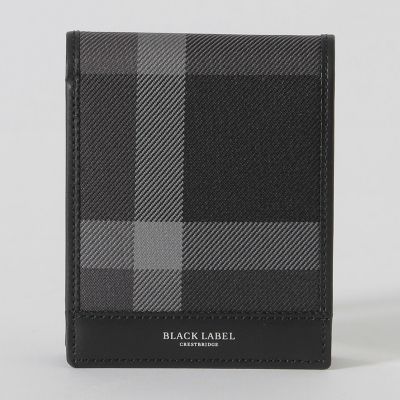 トーナルクレストブリッジチェックパスウォレット | BLACK LABEL