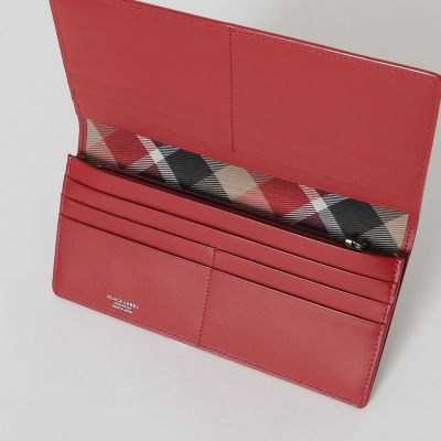 バイカラークレストブリッジチェックロングウォレット | BLACK LABEL