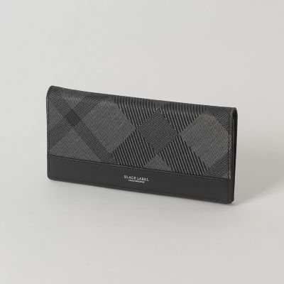 ＜BLACK LABEL CRESTBRIDGE (Men)＞カルゼシャドークレストブリッジチェックロングウォレット