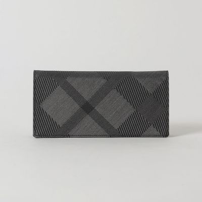 カルゼシャドークレストブリッジチェックロングウォレット | BLACK