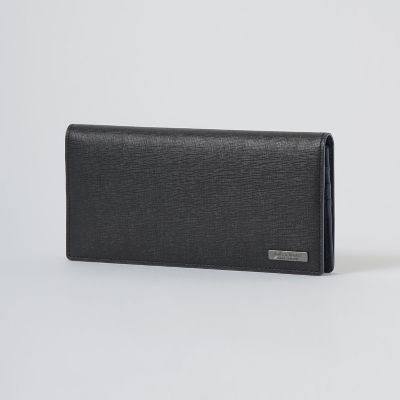 バイカラークレストブリッジチェックラウンドジップウォレット | BLACK