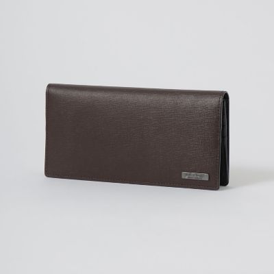 トーナルクレストブリッジチェックウォレット◇ブラウン バイカラークレストブリッジチェックロングウォレット | BLACK LABEL
