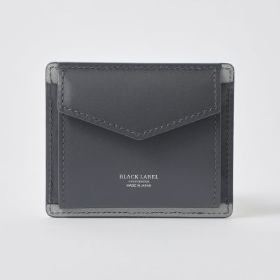 バイカラークレストブリッジチェックミニスナップウォレット | BLACK