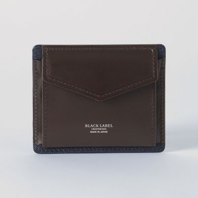 バイカラークレストブリッジチェックミニスナップウォレット | BLACK