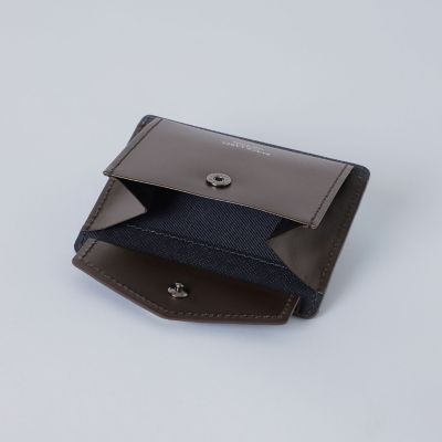バイカラークレストブリッジチェックミニスナップウォレット | BLACK