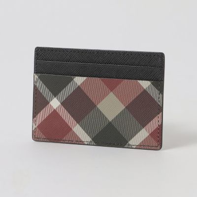 クレストブリッジチェックレザースマートカードホルダー | BLACK LABEL