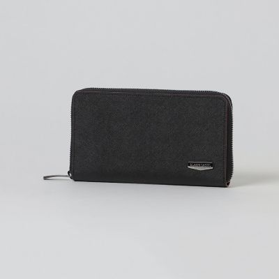 ＜BLACK LABEL CRESTBRIDGE (Men)＞エンボスレザークレストブリッジチェックラウンドジップウォレット