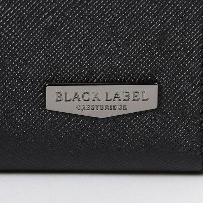 エンボスレザークレストブリッジチェックラウンドジップウォレット 