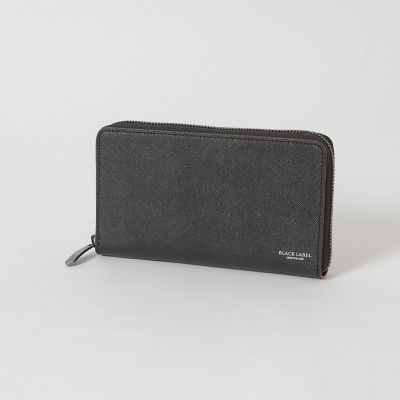 バイカラークレストブリッジチェックラウンドジップウォレット | BLACK
