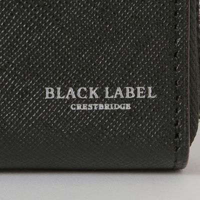 バイカラークレストブリッジチェックラウンドジップウォレット | BLACK