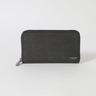 バイカラークレストブリッジチェックラウンドジップウォレット | BLACK