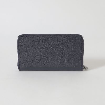 バイカラークレストブリッジチェックラウンドジップウォレット | BLACK