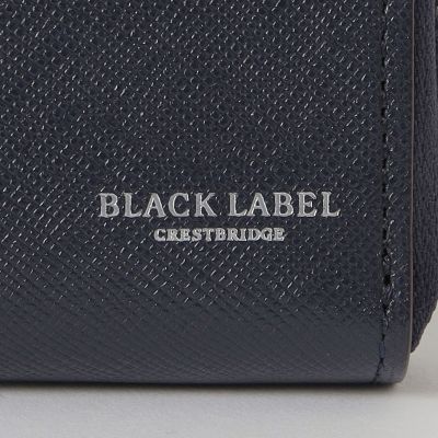 バイカラークレストブリッジチェックラウンドジップウォレット | BLACK