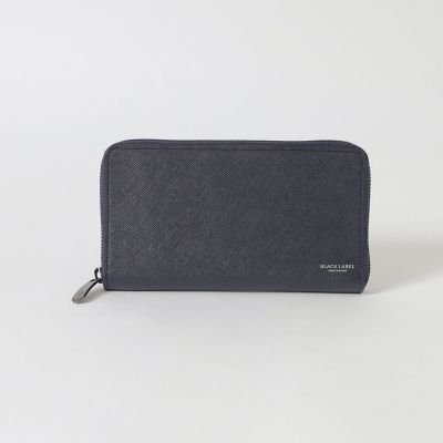 バイカラークレストブリッジチェックラウンドジップウォレット | BLACK