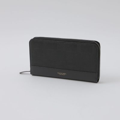 エンボスチェックラウンドジップウォレット | BLACK LABEL CRESTBRIDGE