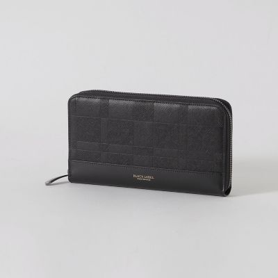 エンボスチェックラウンドジップウォレット | BLACK LABEL CRESTBRIDGE
