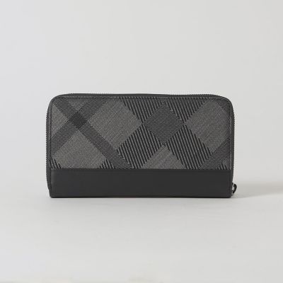 カルゼシャドークレストブリッジチェックラウンドジップウォレット