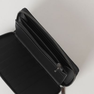 カルゼシャドークレストブリッジチェックラウンドジップウォレット