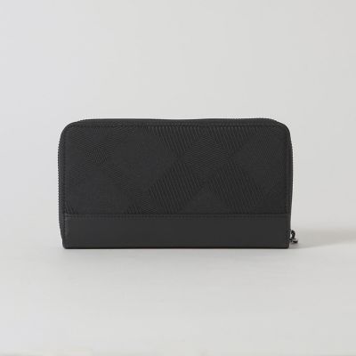 カルゼシャドークレストブリッジチェックラウンドジップウォレット