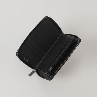 カルゼシャドークレストブリッジチェックラウンドジップウォレット