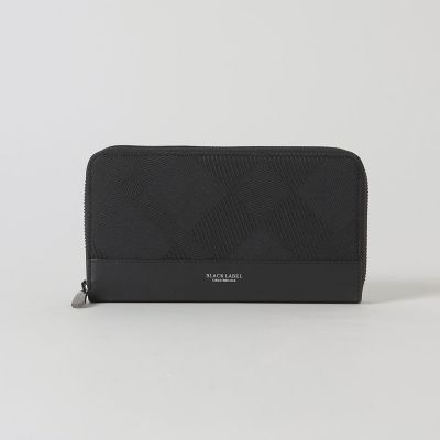 カルゼシャドークレストブリッジチェックラウンドジップウォレット