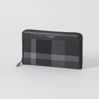 ＜BLACK LABEL CRESTBRIDGE (Men)＞【一部店舗限定】トーナルクレストブリッジチェックラウンドジップウォレット