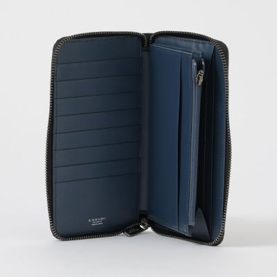 バイカラークレストブリッジチェックラウンドジップウォレット | BLACK