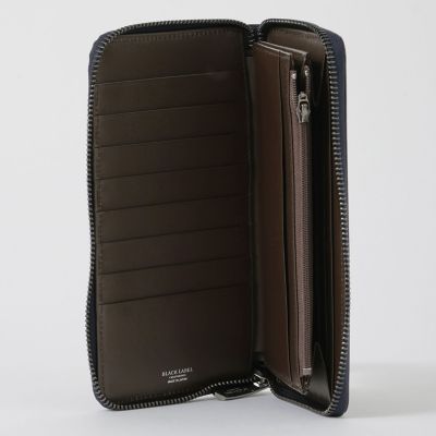 バイカラークレストブリッジチェックラウンドジップウォレット | BLACK