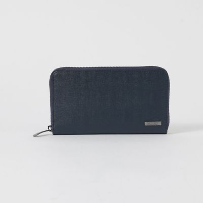 バイカラークレストブリッジチェックラウンドジップウォレット | BLACK