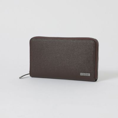 バイカラークレストブリッジチェックラウンドジップウォレット | BLACK