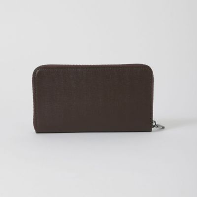 バイカラークレストブリッジチェックラウンドジップウォレット | BLACK