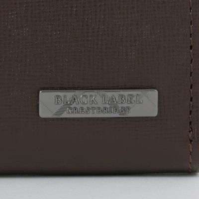 バイカラークレストブリッジチェックラウンドジップウォレット | BLACK