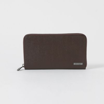 バイカラークレストブリッジチェックラウンドジップウォレット | BLACK